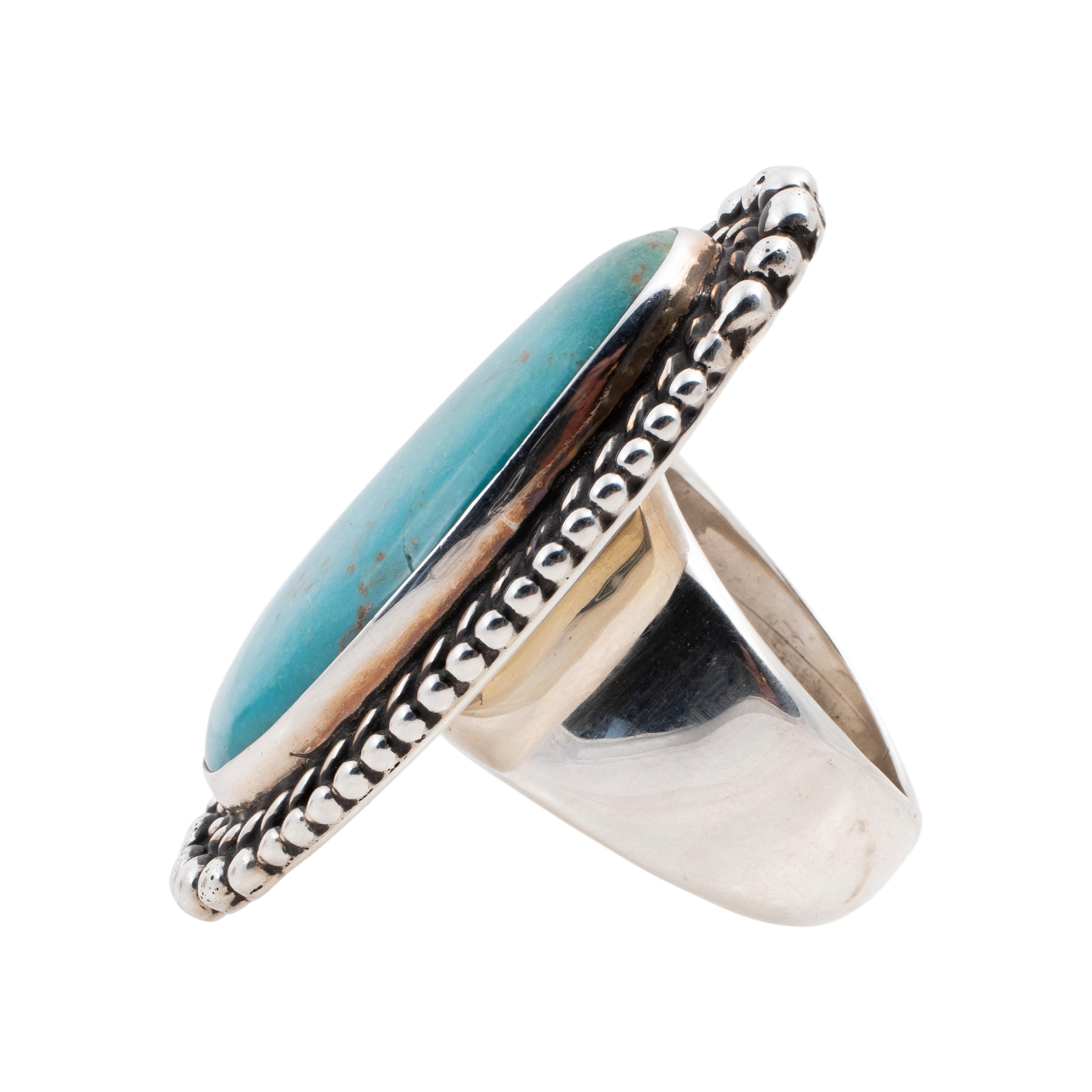 Navajo Cerrillos Türkis-Ring (Indigene Kunst (Nord-/Südamerika)) im Angebot