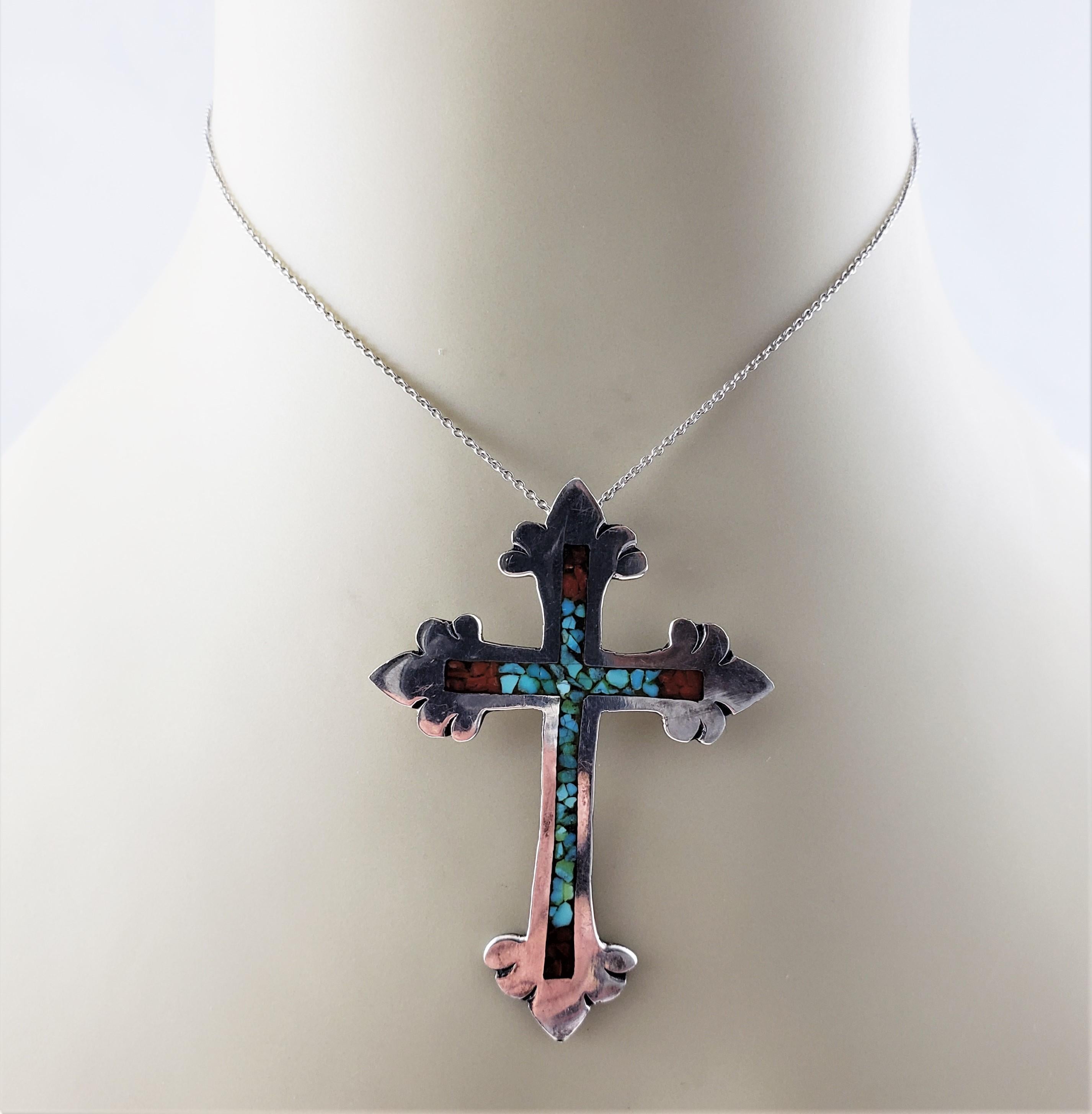 mens turquoise cross necklace