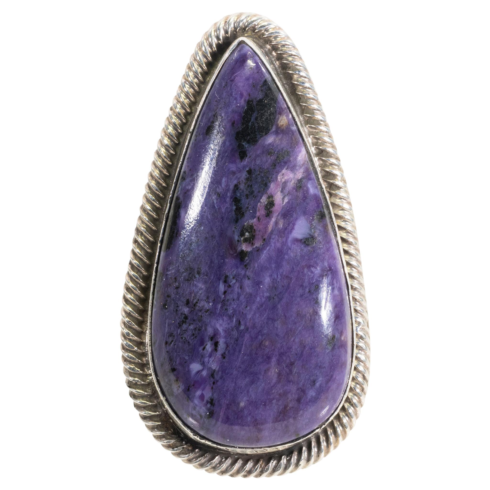 Navajo Charoite and Sterling Ring For Sale