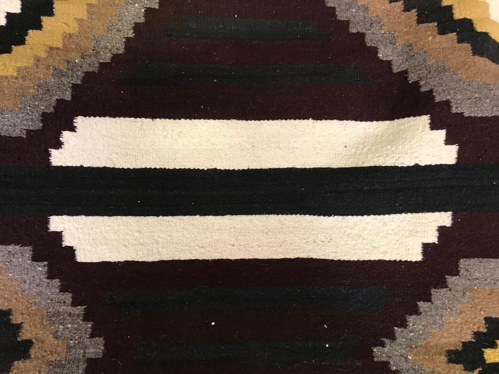 Navajo Chief's Third Phase Three Large Handwoven Blanket Rug, circa 1920 In Good Condition In Studio City, CA