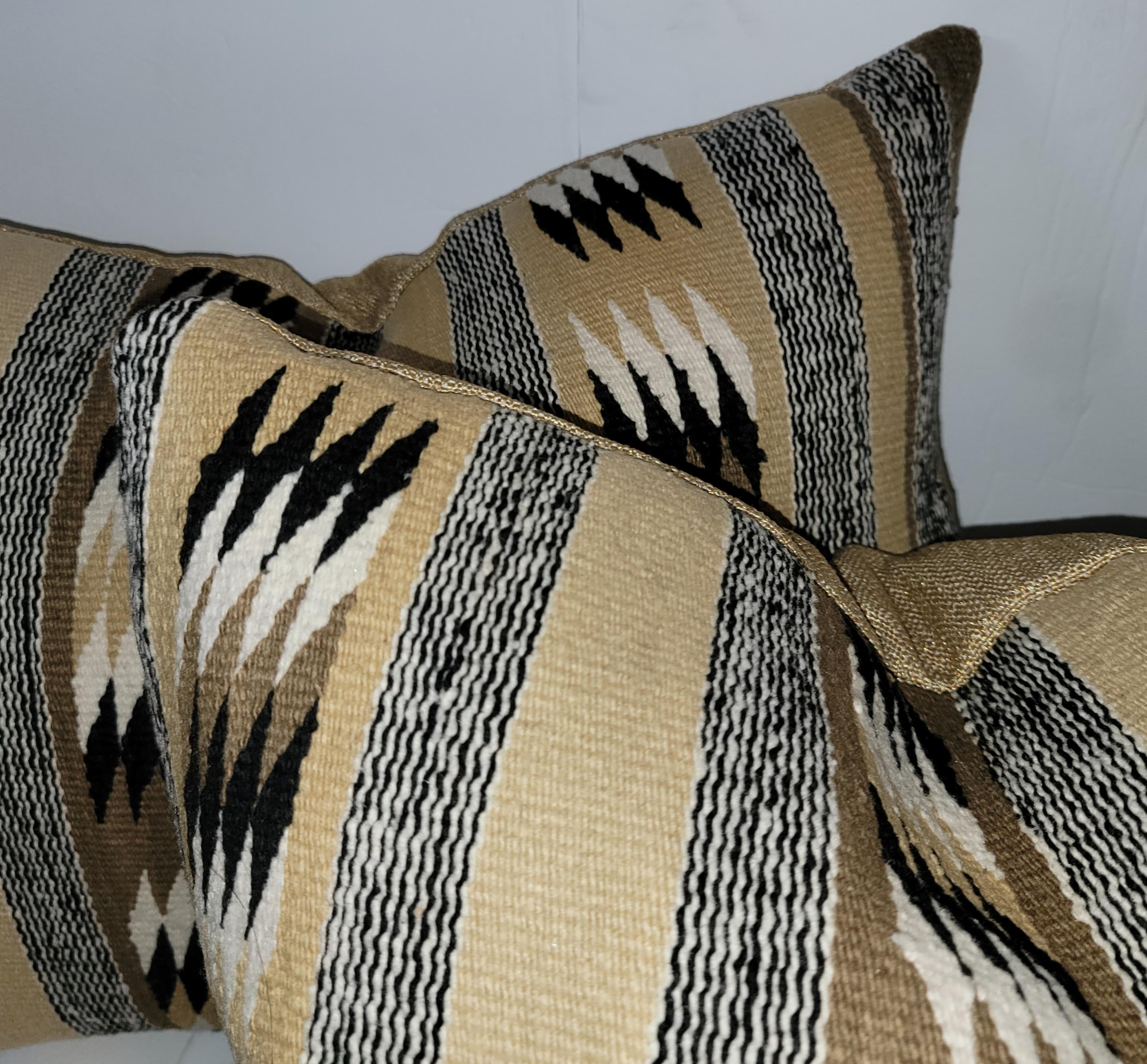 Adirondack Navajo Chinle Indian Weaving Bolster Pillows, Pair For Sale