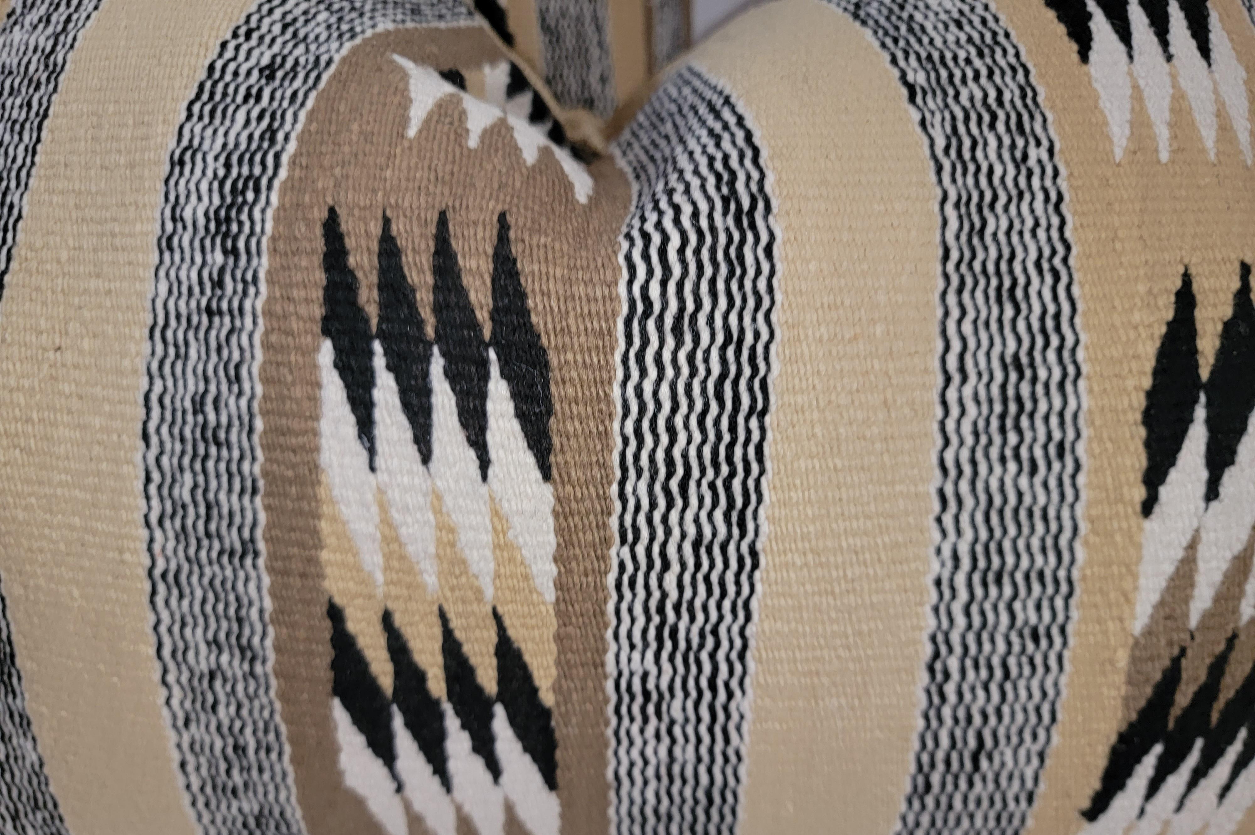 Navajo Chinle Indian Weaving Bolster Pillows, Pair In Good Condition For Sale In Los Angeles, CA