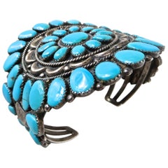 Bracciale a grappolo Navajo, Sterling e Turchese, Artista, Juliana Williams