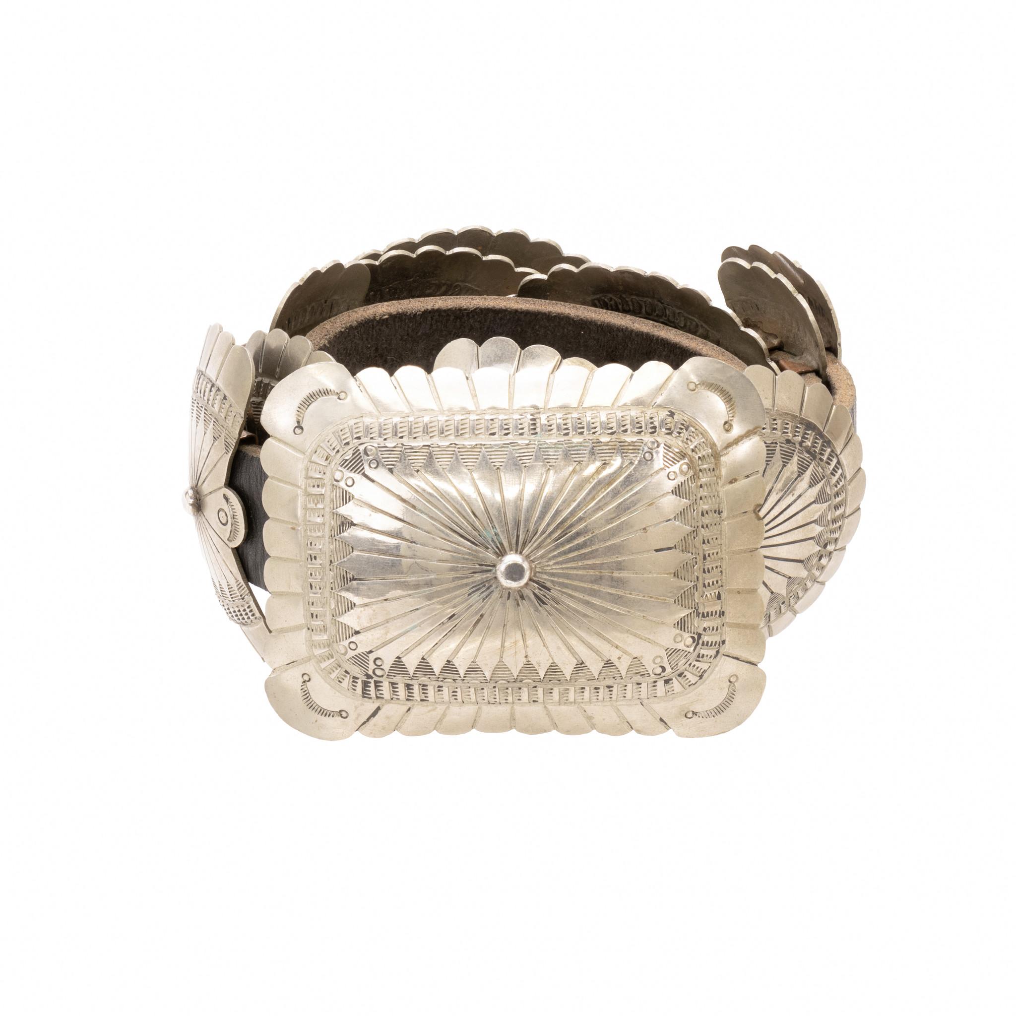 Navajo Coin Silver Concho Belt In condizioni buone in vendita a Coeur d Alene, ID
