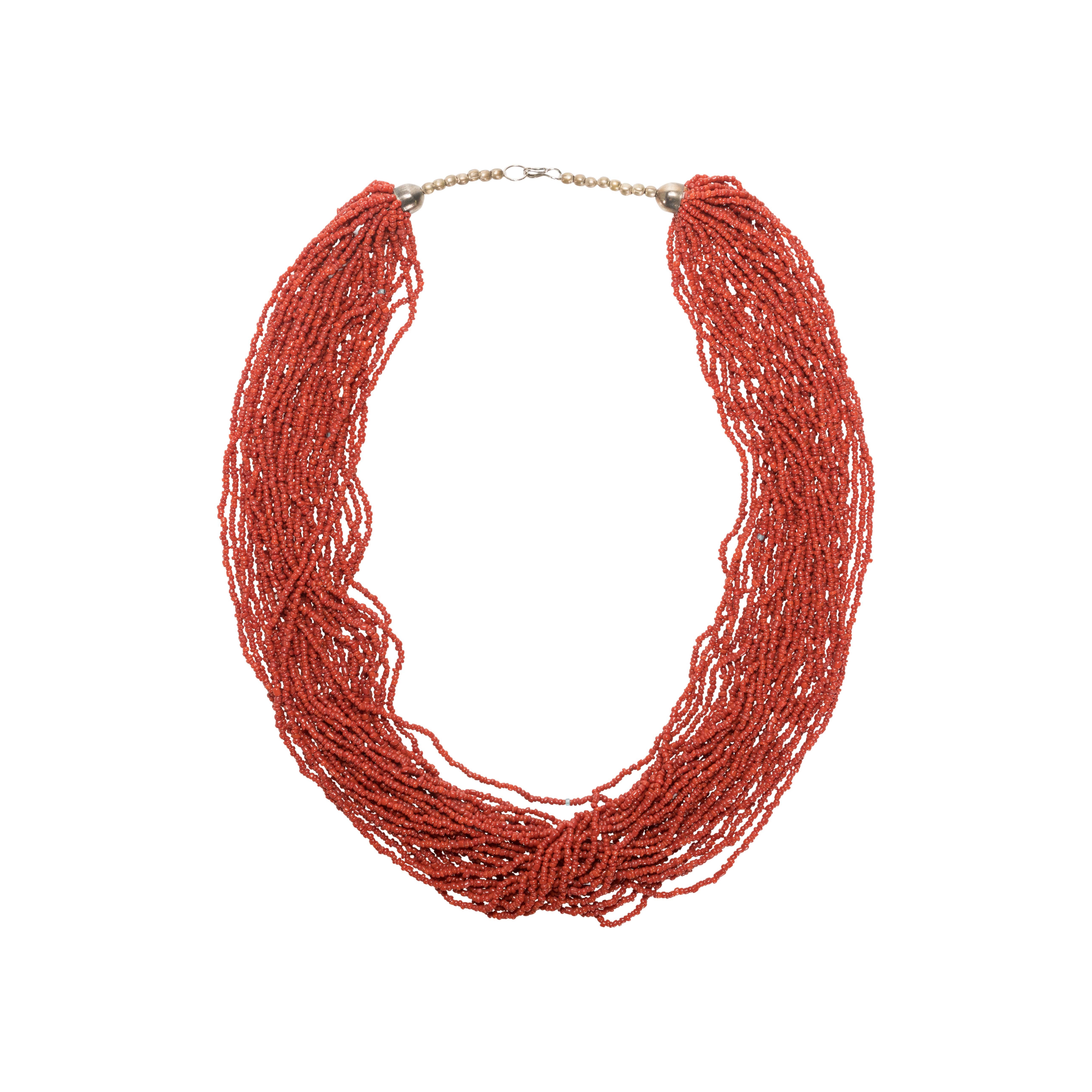 native american red coral necklace