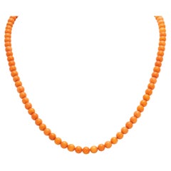 Navajo Coral and Gold Beaded Necklace