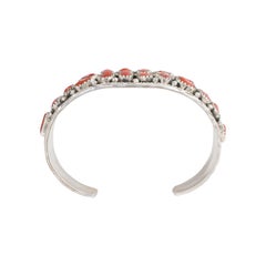 Navajo Coral and Sterling Bracelet