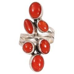 Used Navajo Coral and Sterling Ring