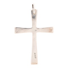Navajo Coral and Sterling Silver Cross Pendant
