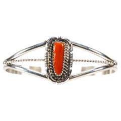 Bracciale in corallo e argento Navajo