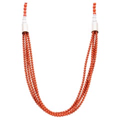 Used Navajo Coral Beaded Necklace