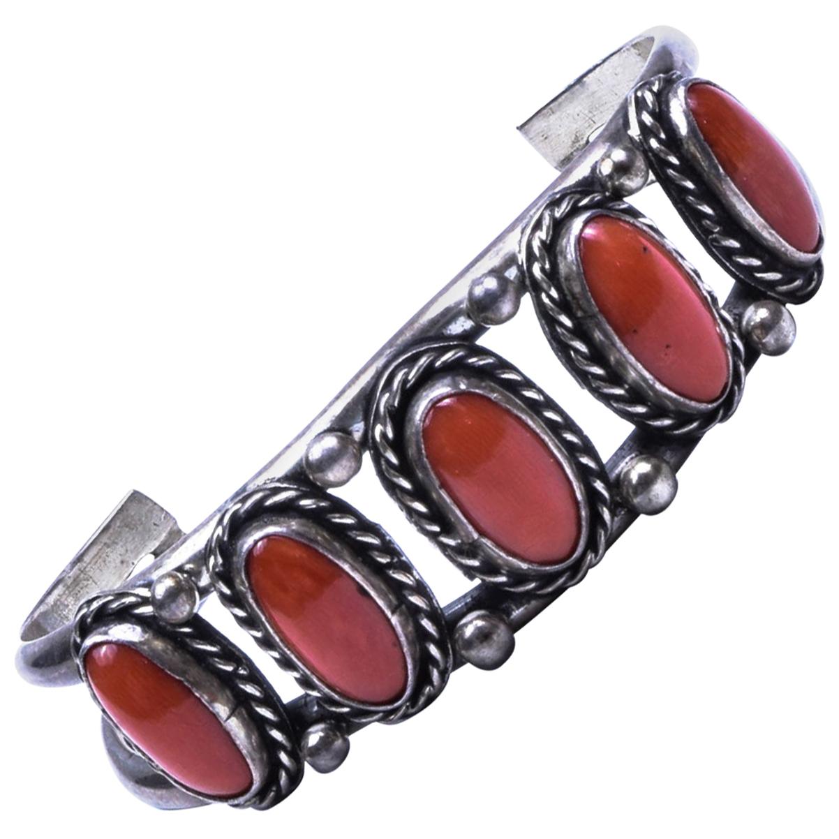 Navajo Coral Bracelet For Sale