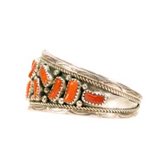 Navajo Coral Cuff Bracelet