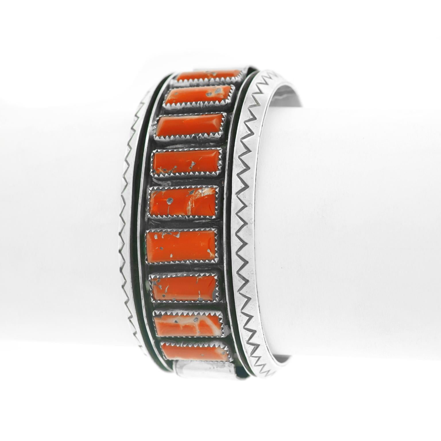 Navajo Coral Cuff Bracelet 2