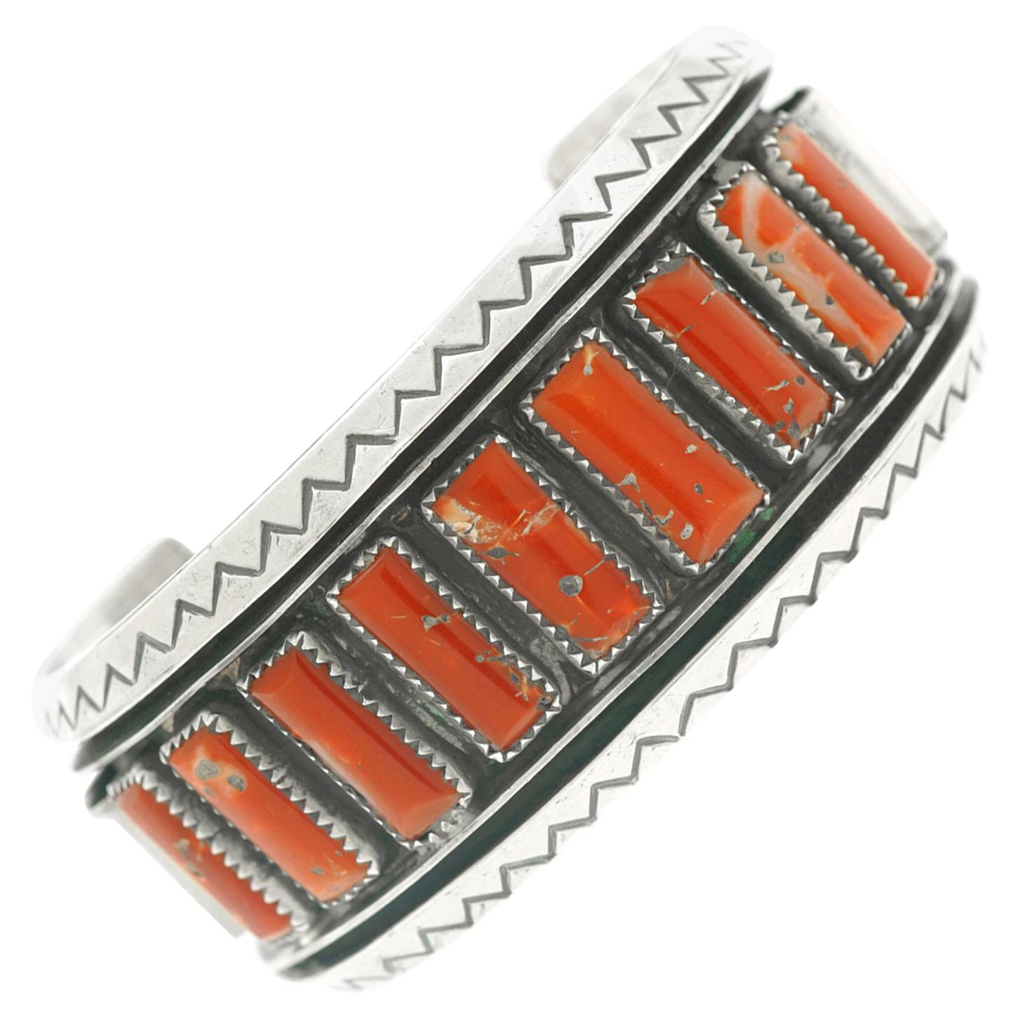 Navajo Coral Cuff Bracelet