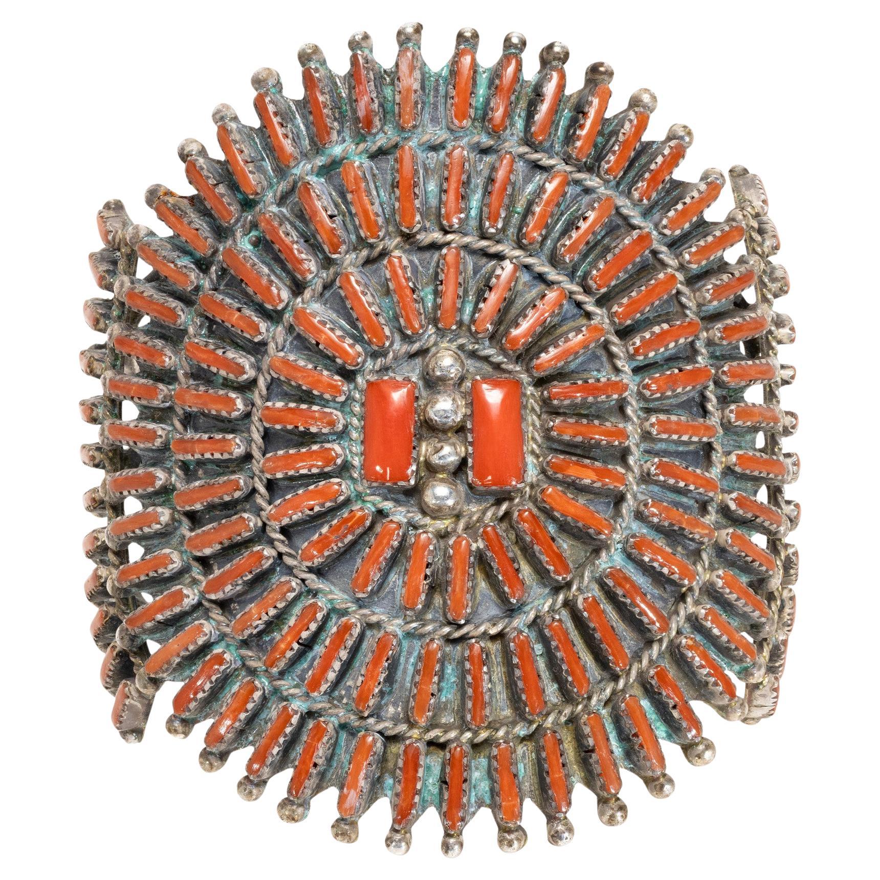 Brazalete de punto de aguja de coral navajo en venta