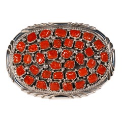Navajo Coral Nugget Belt Buckle