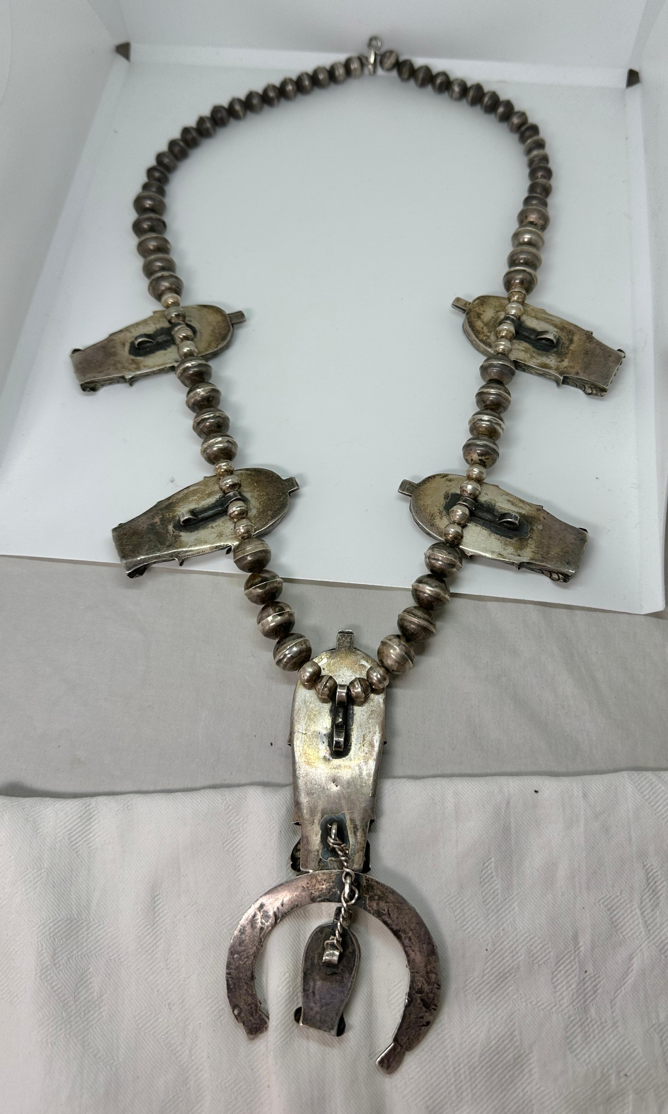  Navajo Corn Squash Blossom Necklace Museum Quality Native American Indian 1930 1