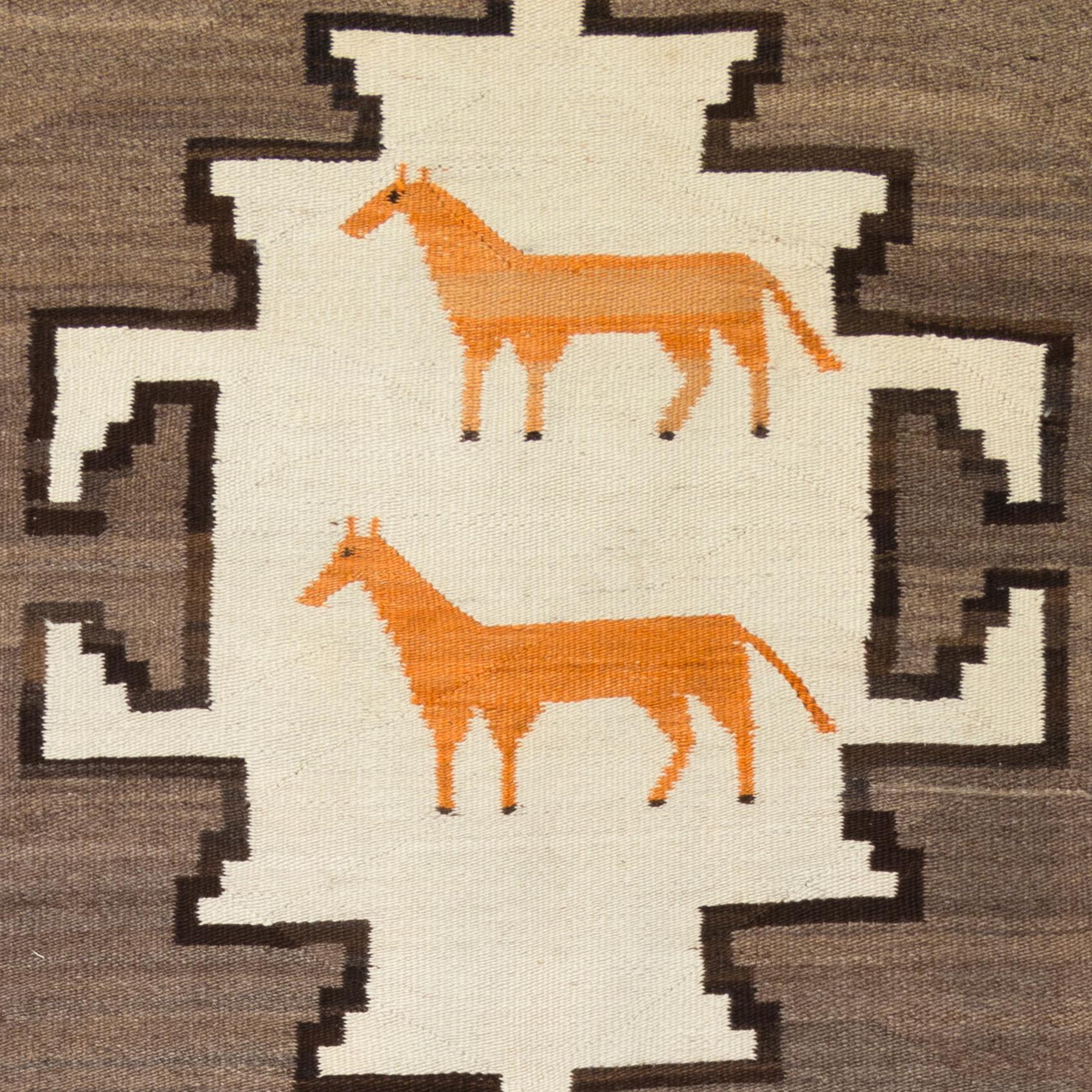 Wool Navajo Crystal Horse Pictorial Weaving