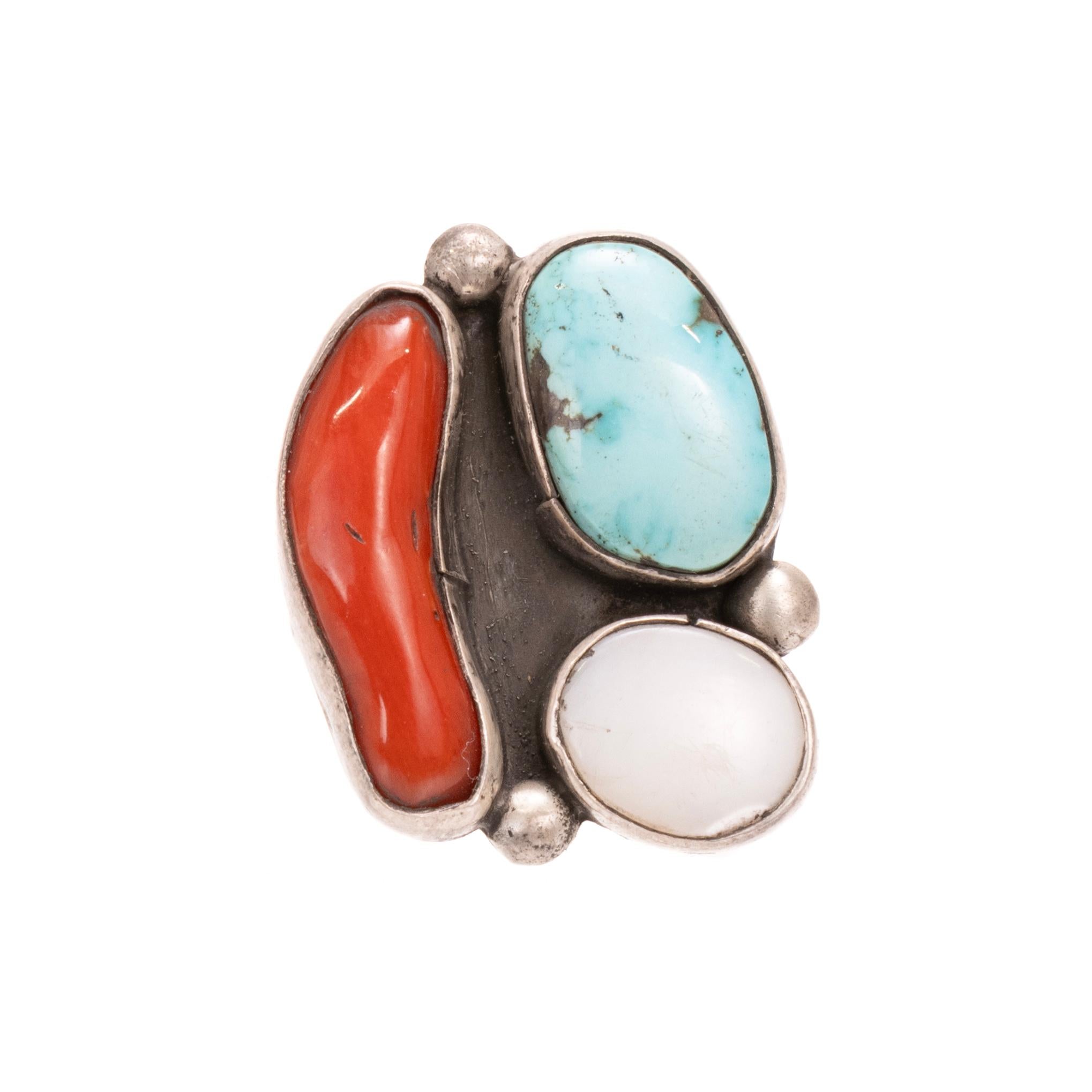 Taglio misto Bracciale e anello Navajo in vendita