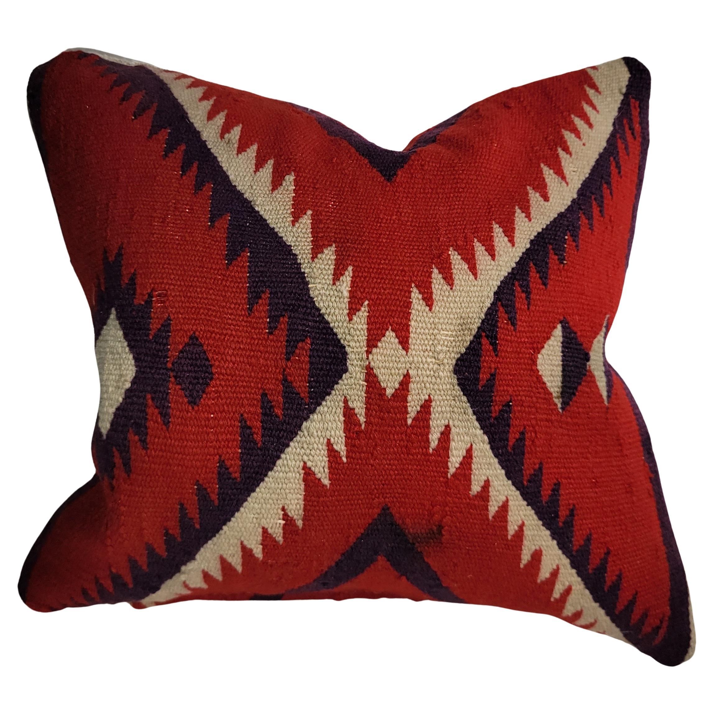 Navajo Deep Red Double Eye Dazzler Pillow Sampler For Sale