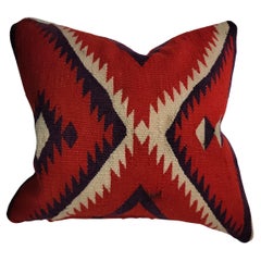 Antique Navajo Deep Red Double Eye Dazzler Pillow Sampler