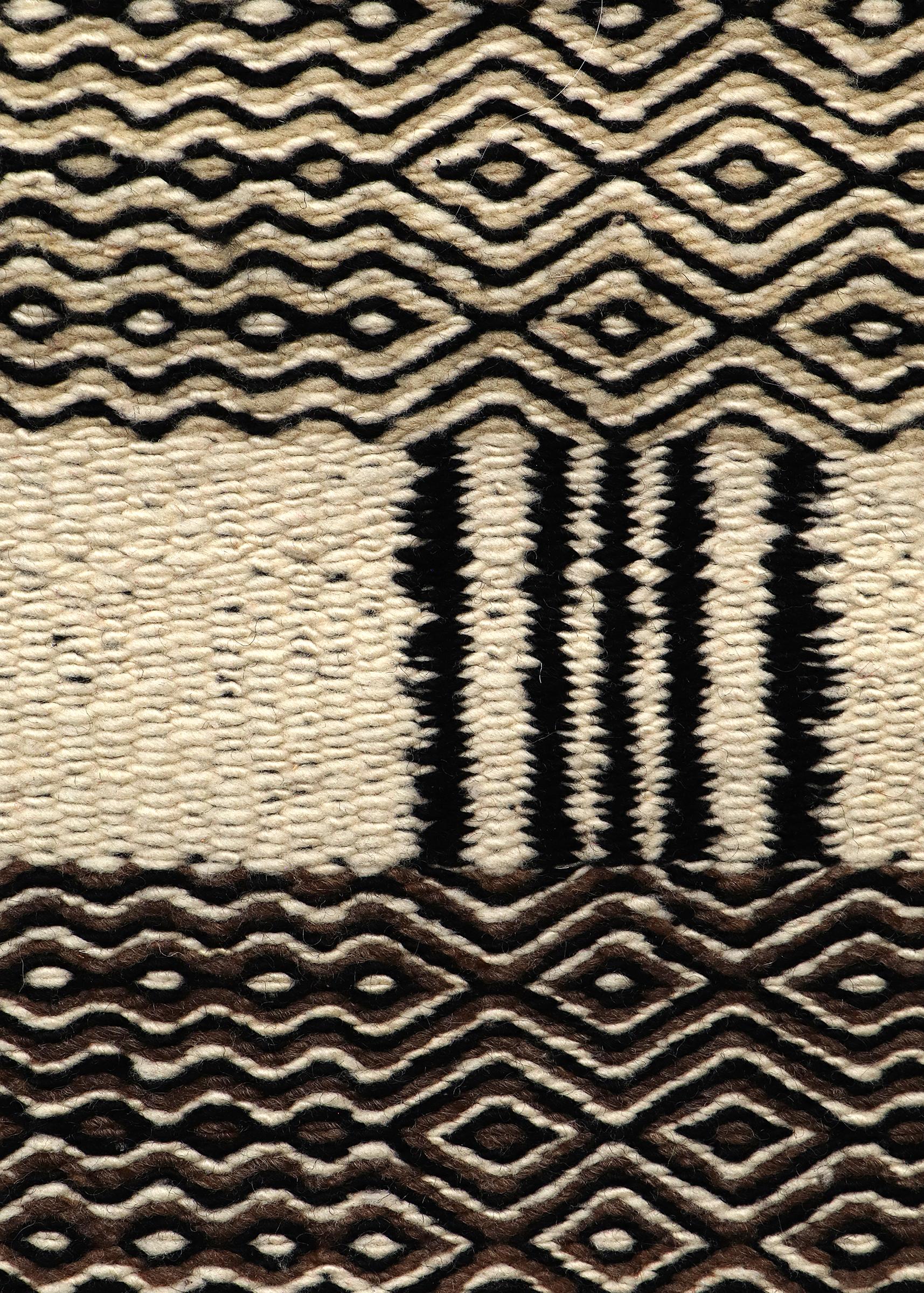 American Navajo Double Saddle Blanket, Circa 1930, Handwoven Twill Wool, Geometric Design For Sale