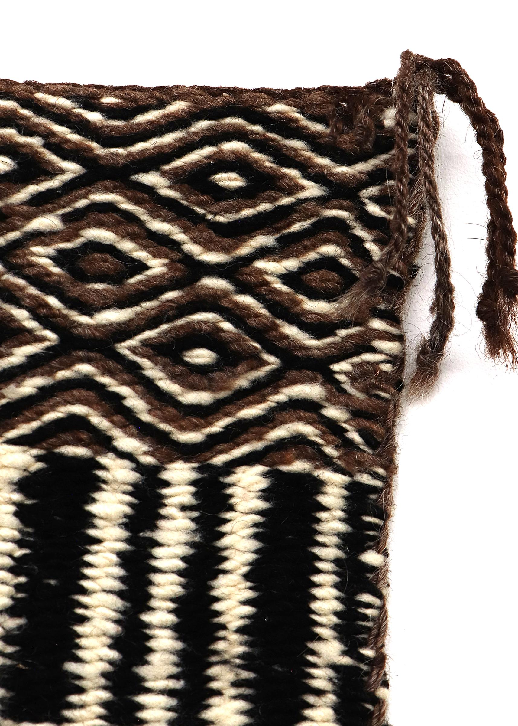 Hand-Woven Navajo Double Saddle Blanket, Circa 1930, Handwoven Twill Wool, Geometric Design For Sale