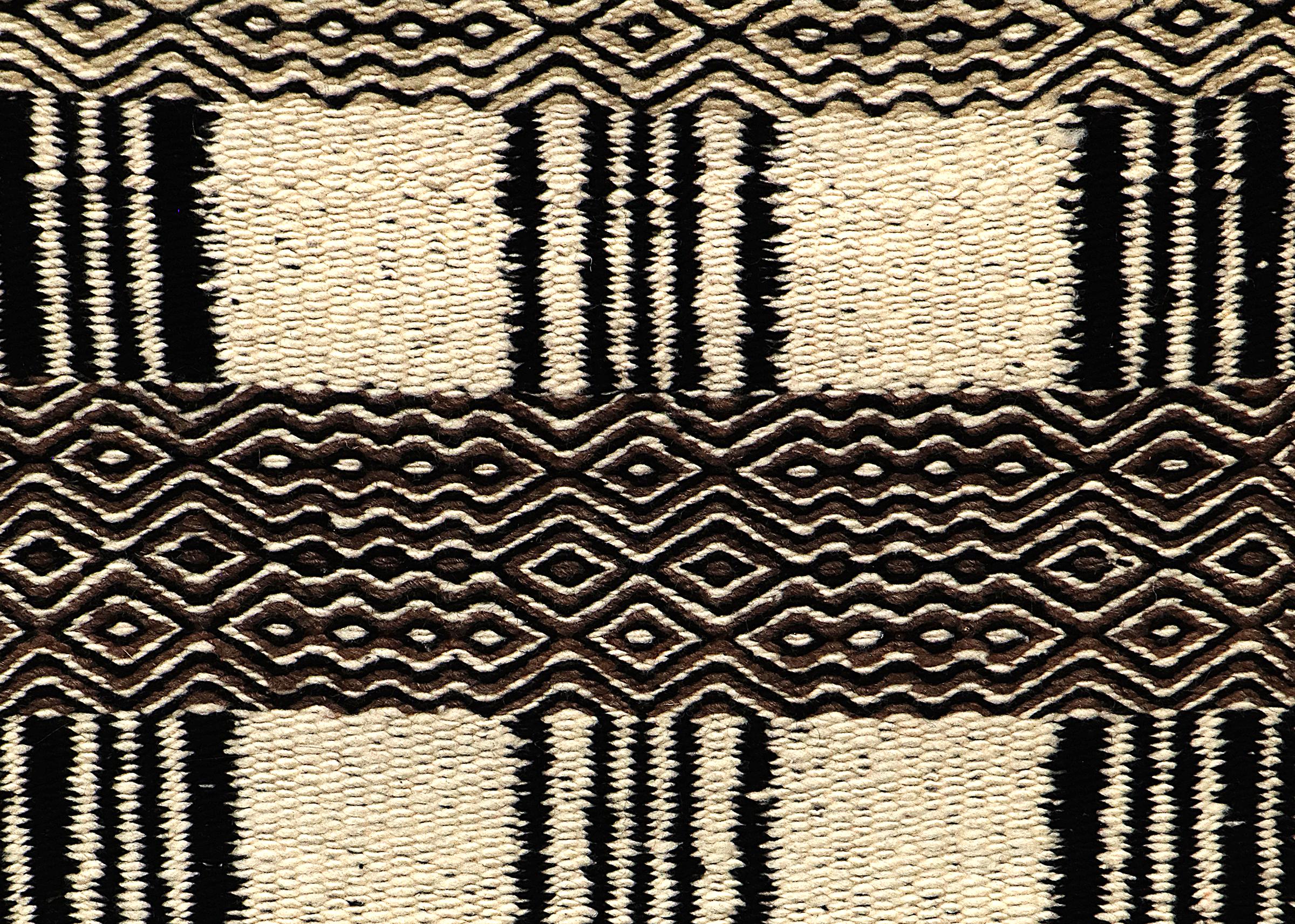 Mid-20th Century Navajo Double Saddle Blanket, Circa 1930, Handwoven Twill Wool, Geometric Design For Sale