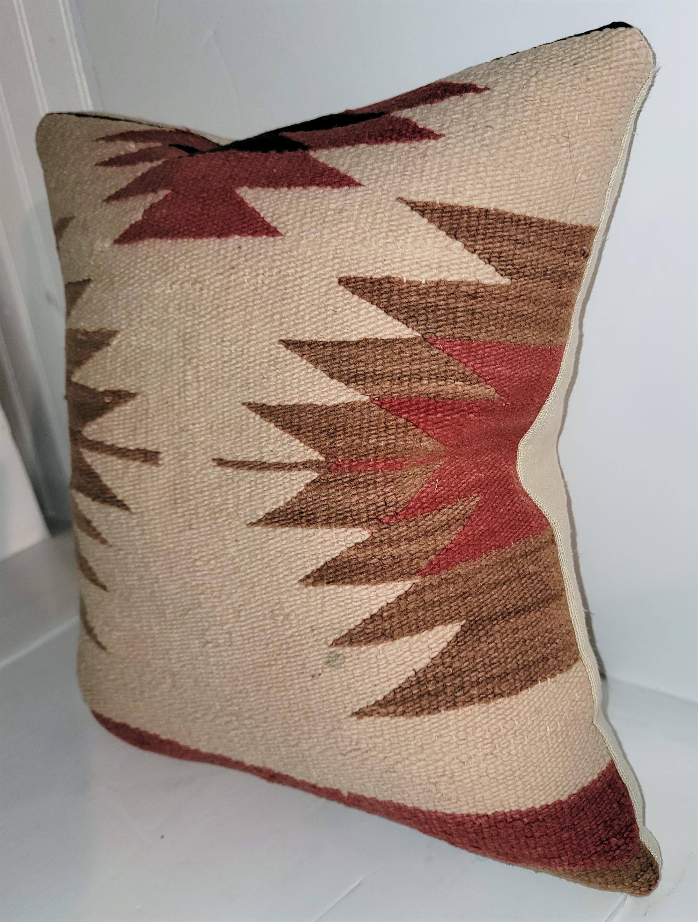 Navajo eye dazzler Indian weaving pillow. Feather and down insert and zippered insert.