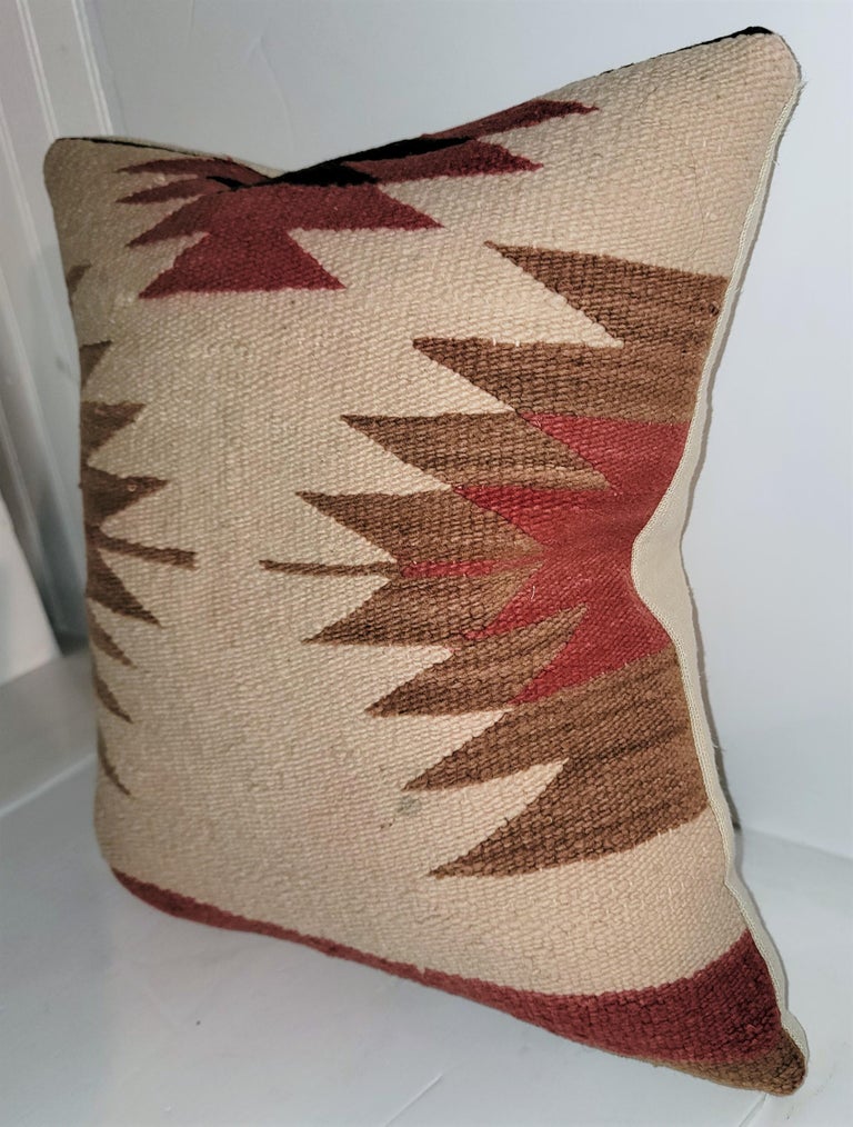 Navajo eye dazzler Indian weaving pillow. Feather and down insert and zippered insert.
