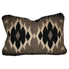 Navajo Eye Dazzler Kidney pillow w/Black Leather backing