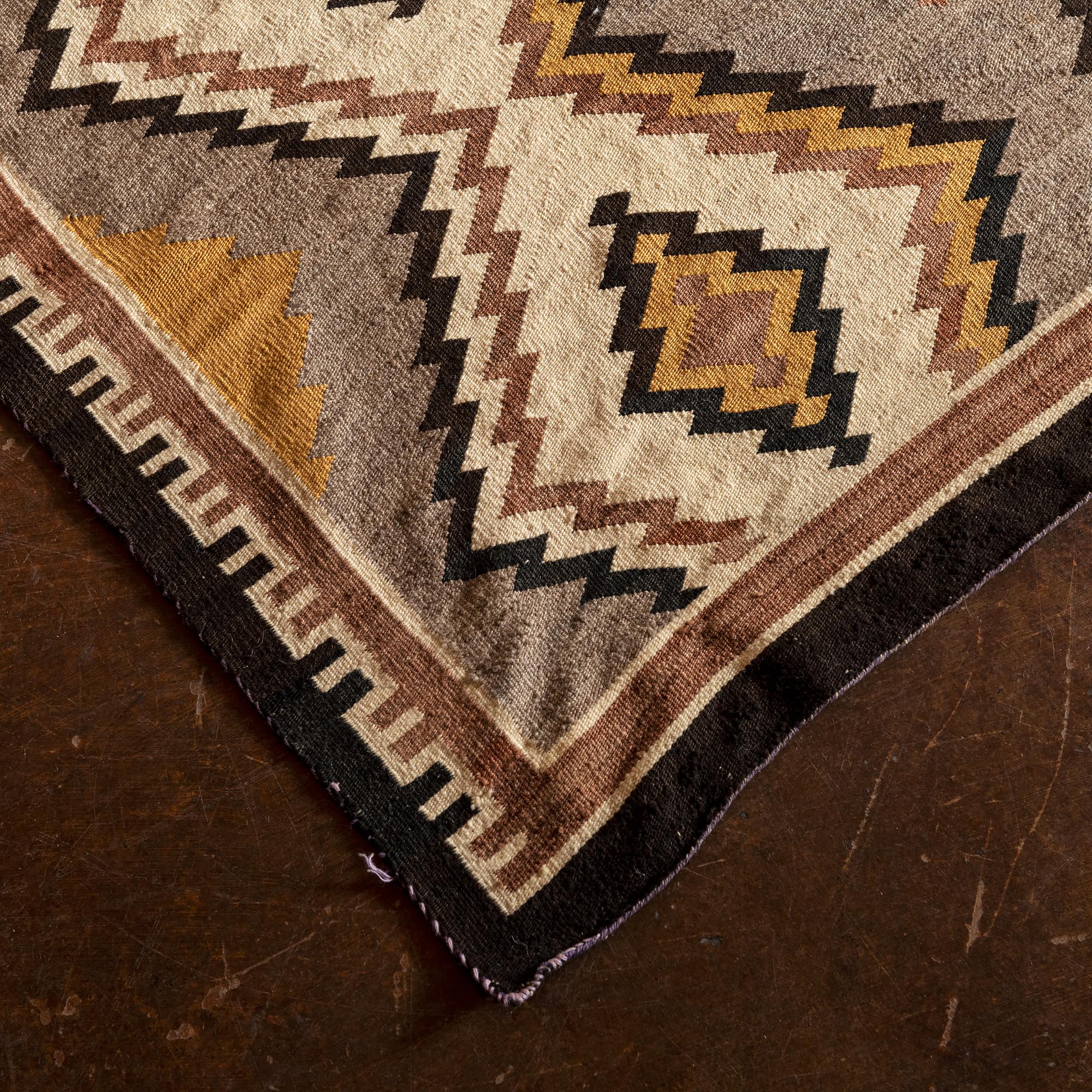 North American Navajo Eye Dazzler Textile, 1940s