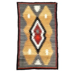 Navajo Eye Dazzler Woven Rug, circa 1940s