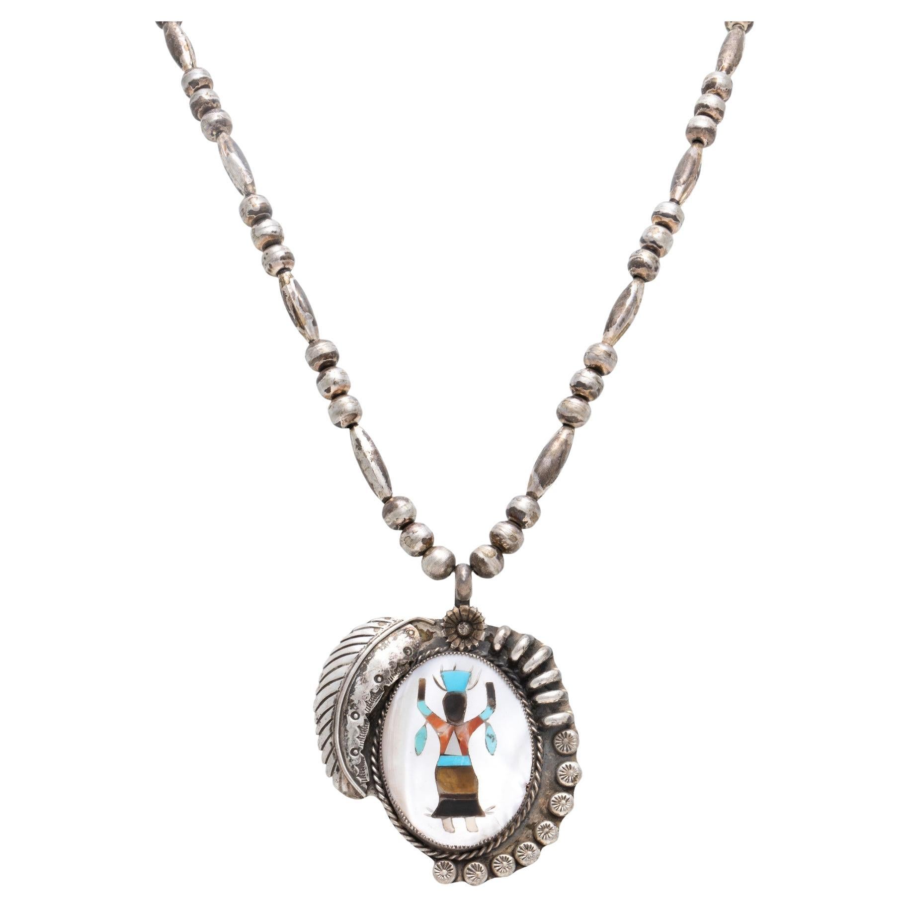 Navajo Figural Dance Necklace  For Sale