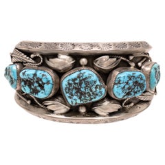 Navajo Five Nugget Turquoise Cuff Bracelet