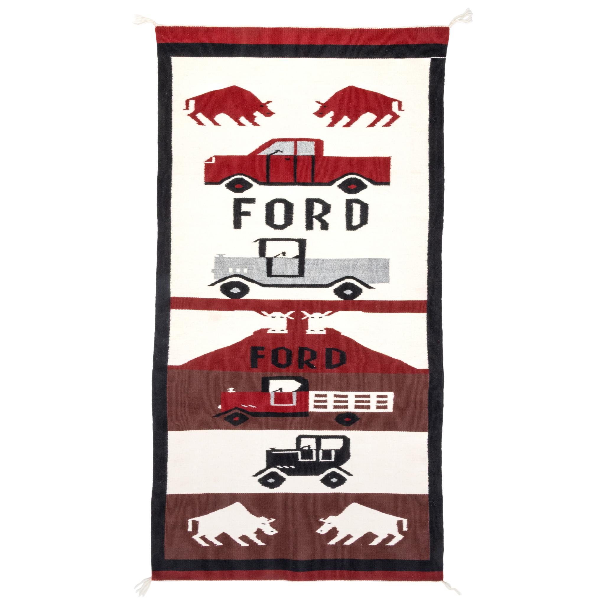 Navajo Ford Motor Company Bild Wandbehang Weben im Angebot