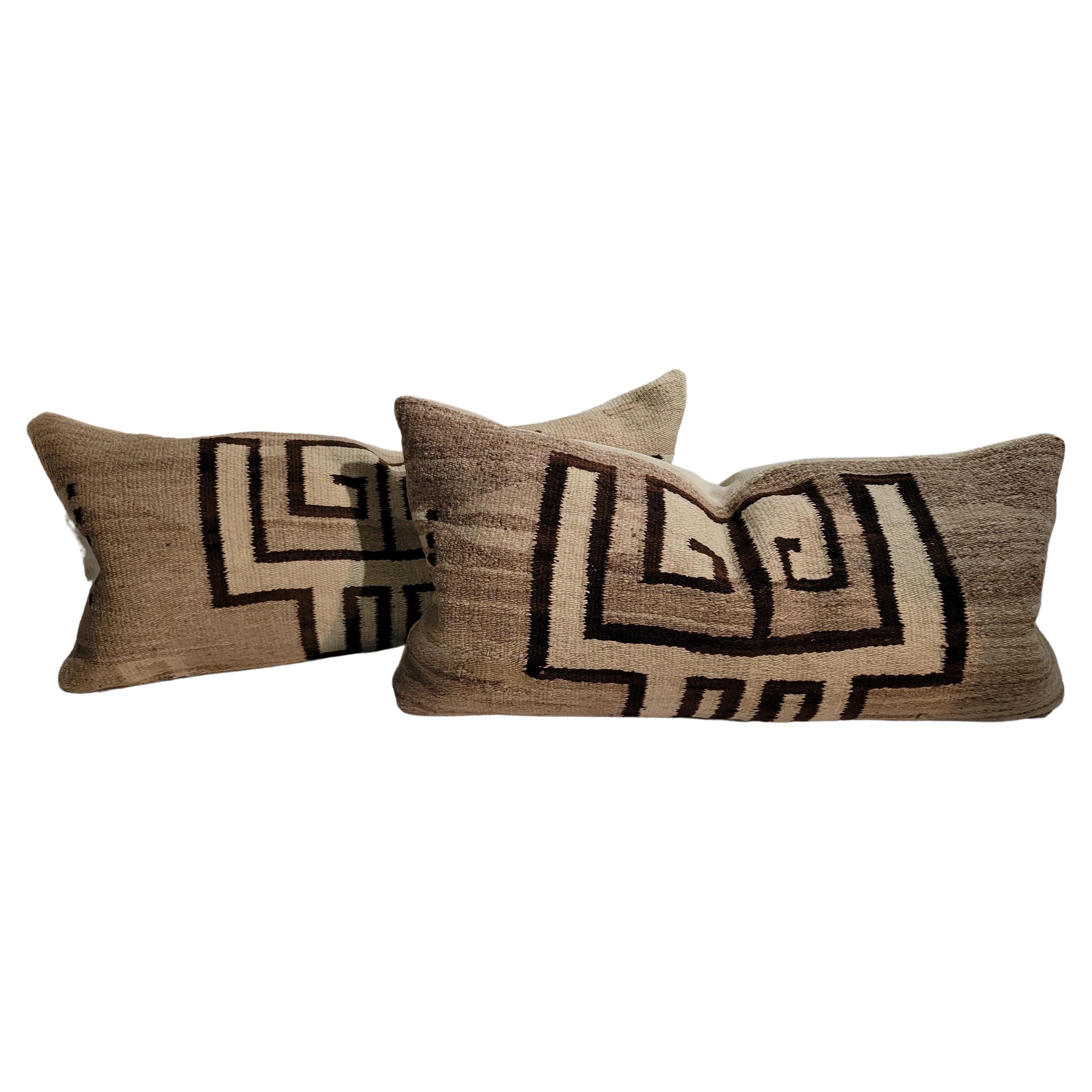 Navajo Geometric Wool Pillows For Sale