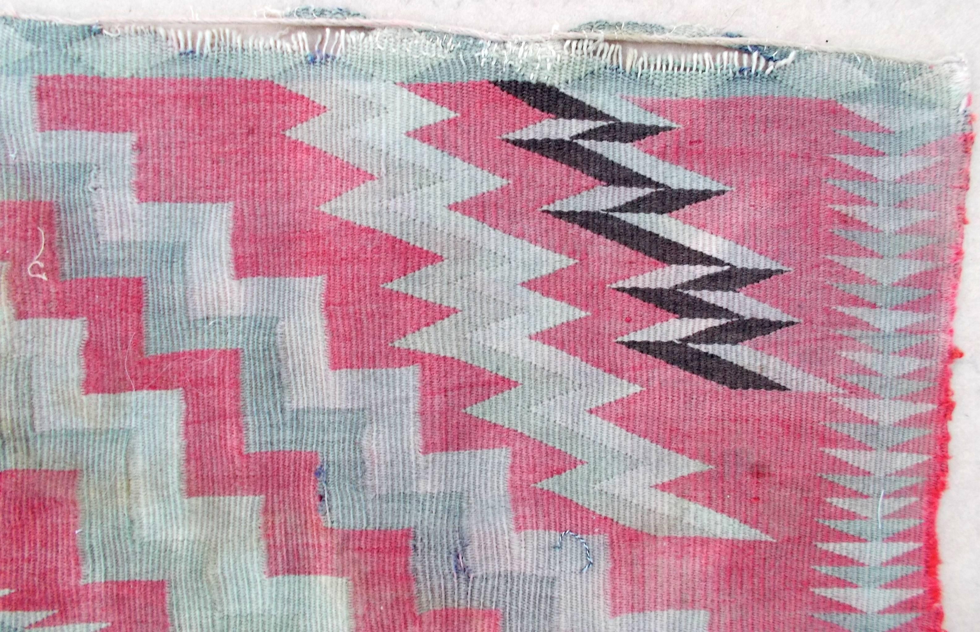 Hand-Woven Navajo Germantown Saddle Blanket For Sale
