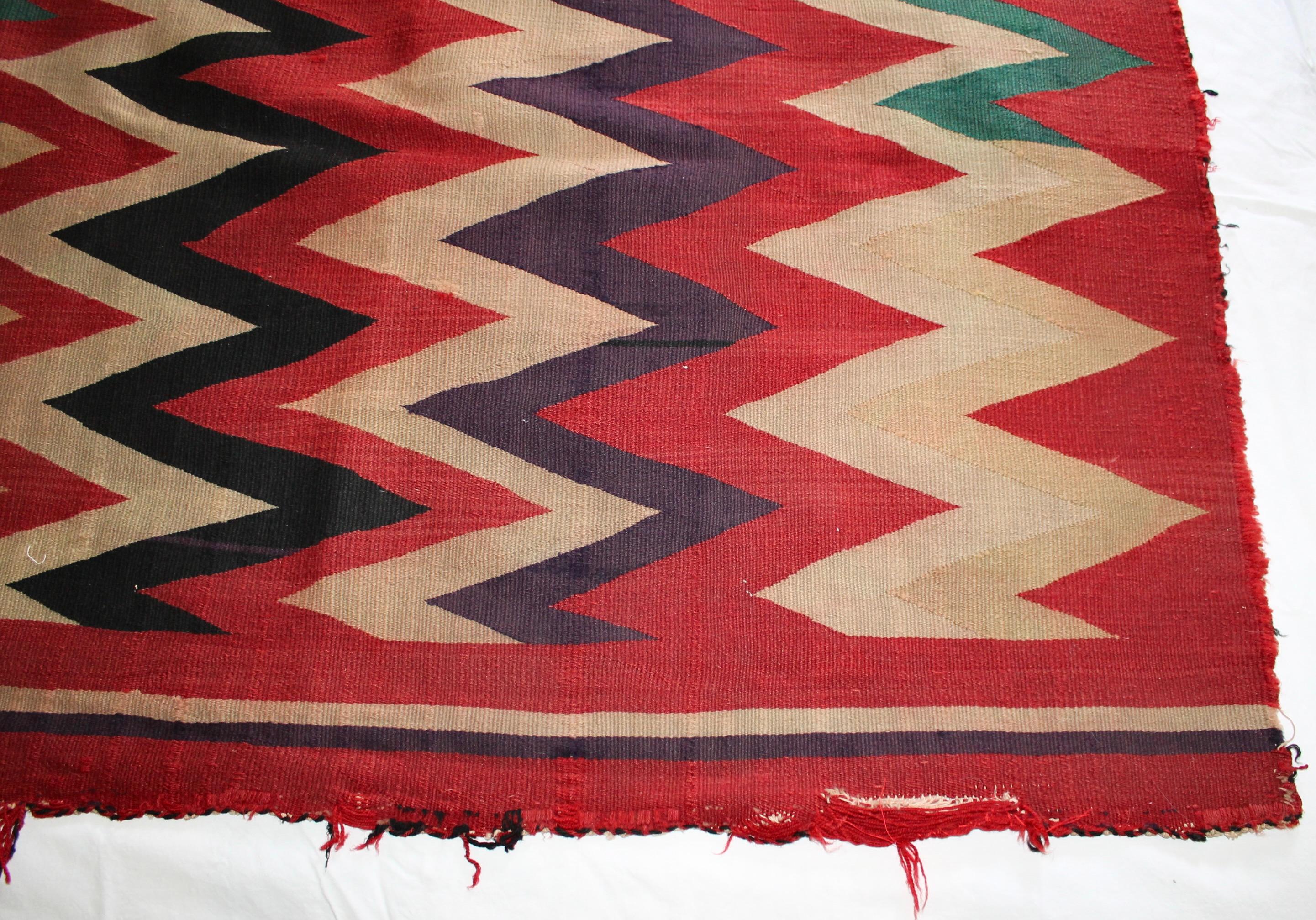 Navajo Germantown ZigZag Blanket For Sale 3