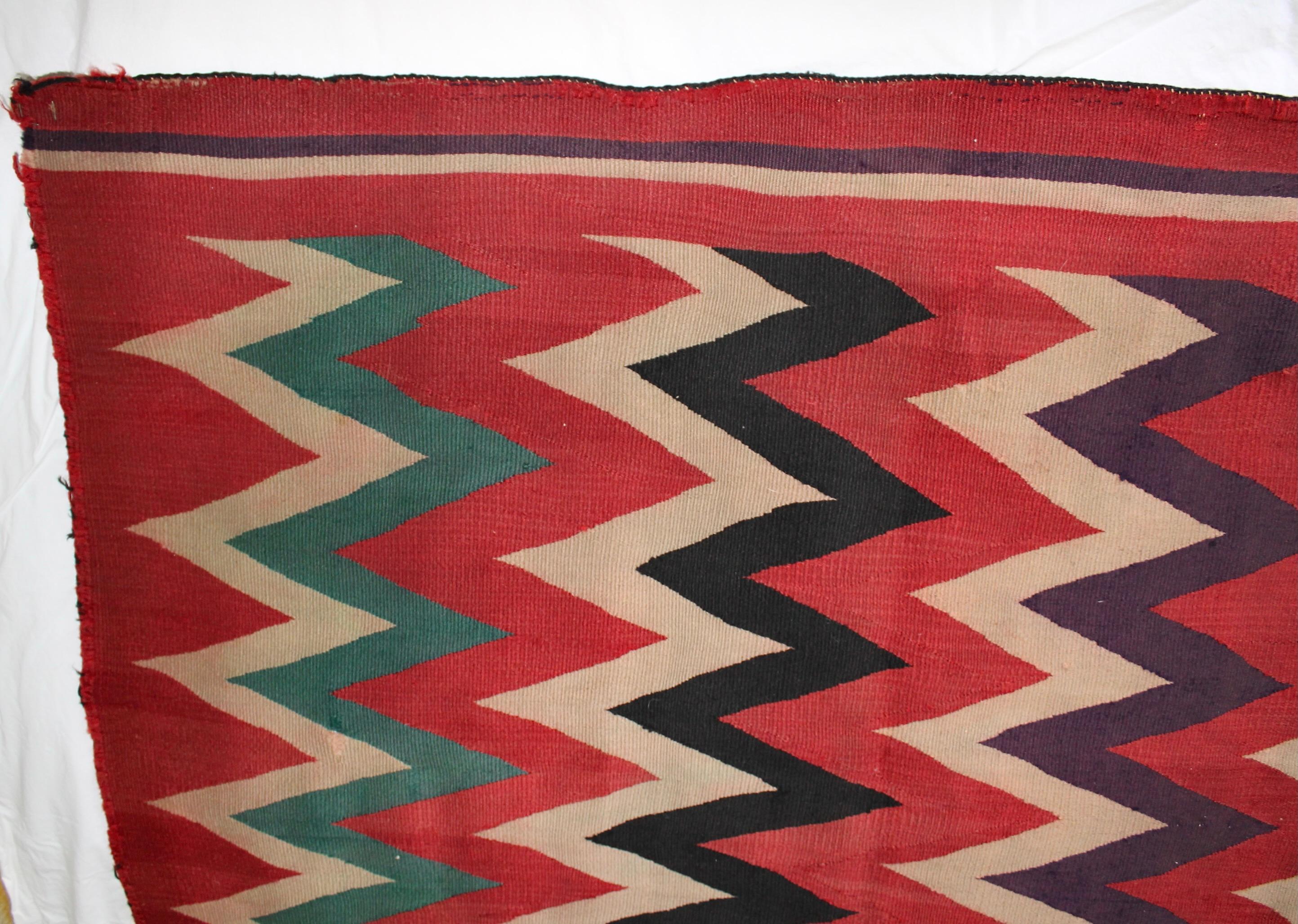 Navajo Germantown ZigZag Blanket For Sale 7