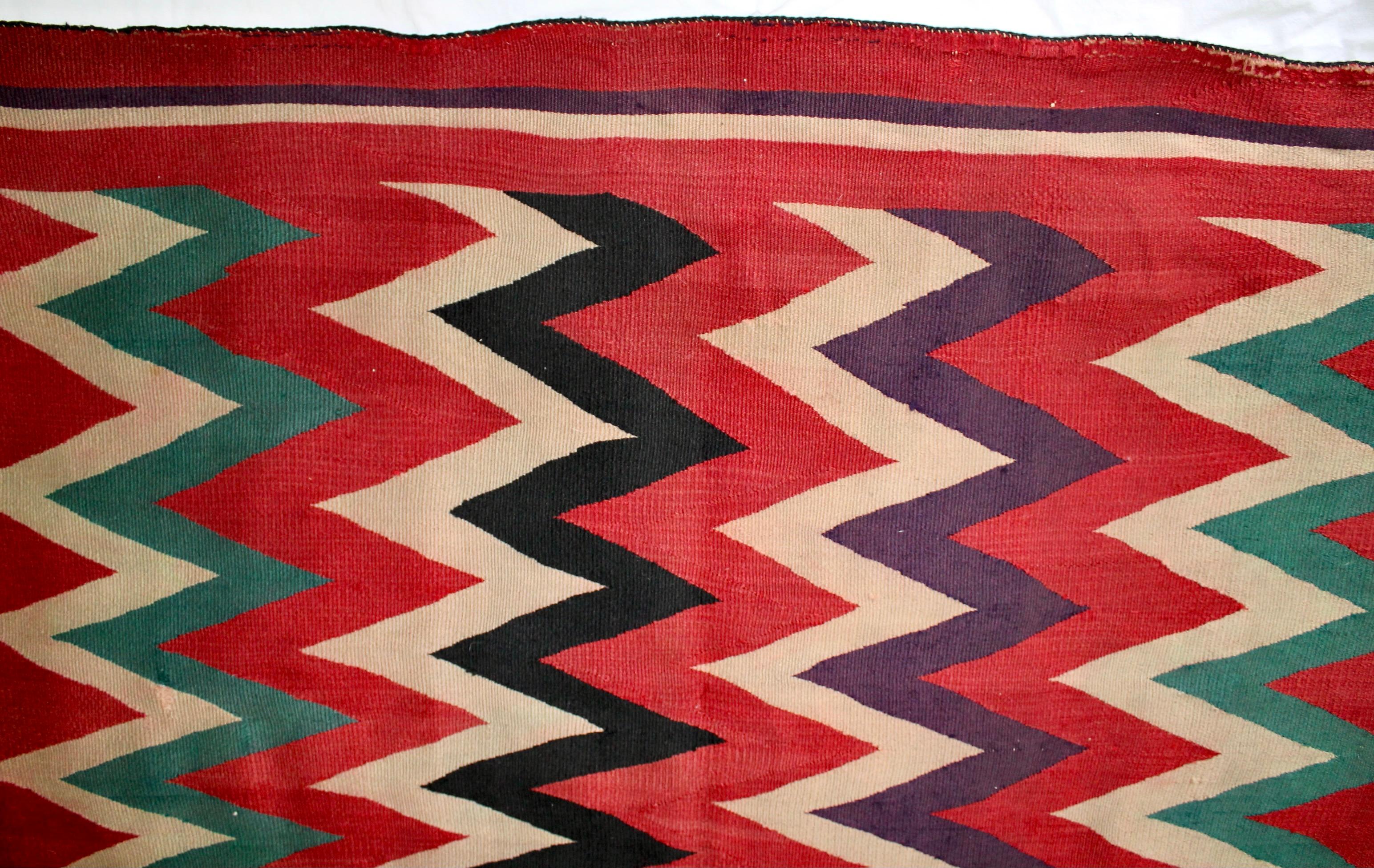 Navajo Germantown ZigZag Blanket For Sale 8