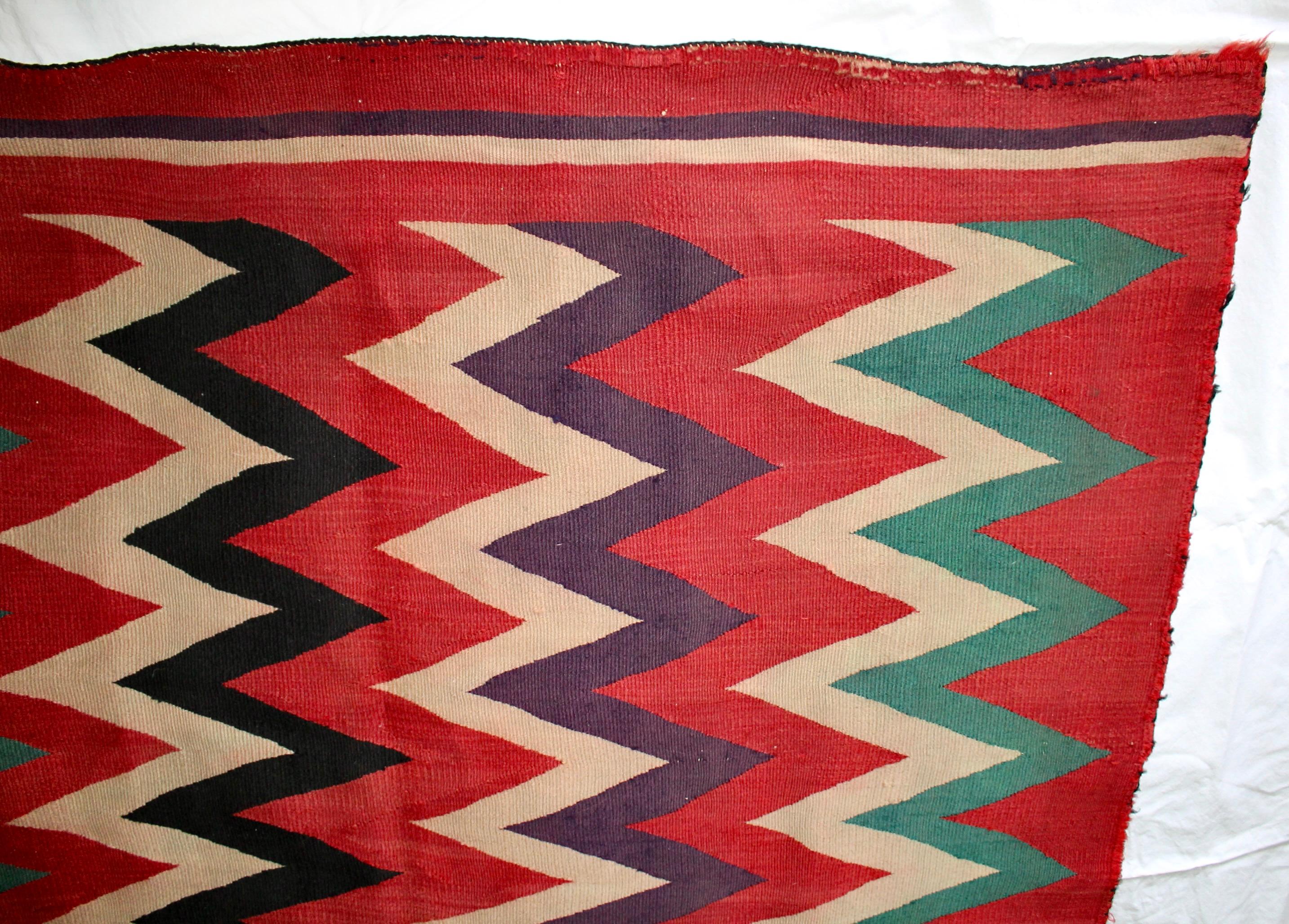 Navajo Germantown ZigZag Blanket For Sale 9