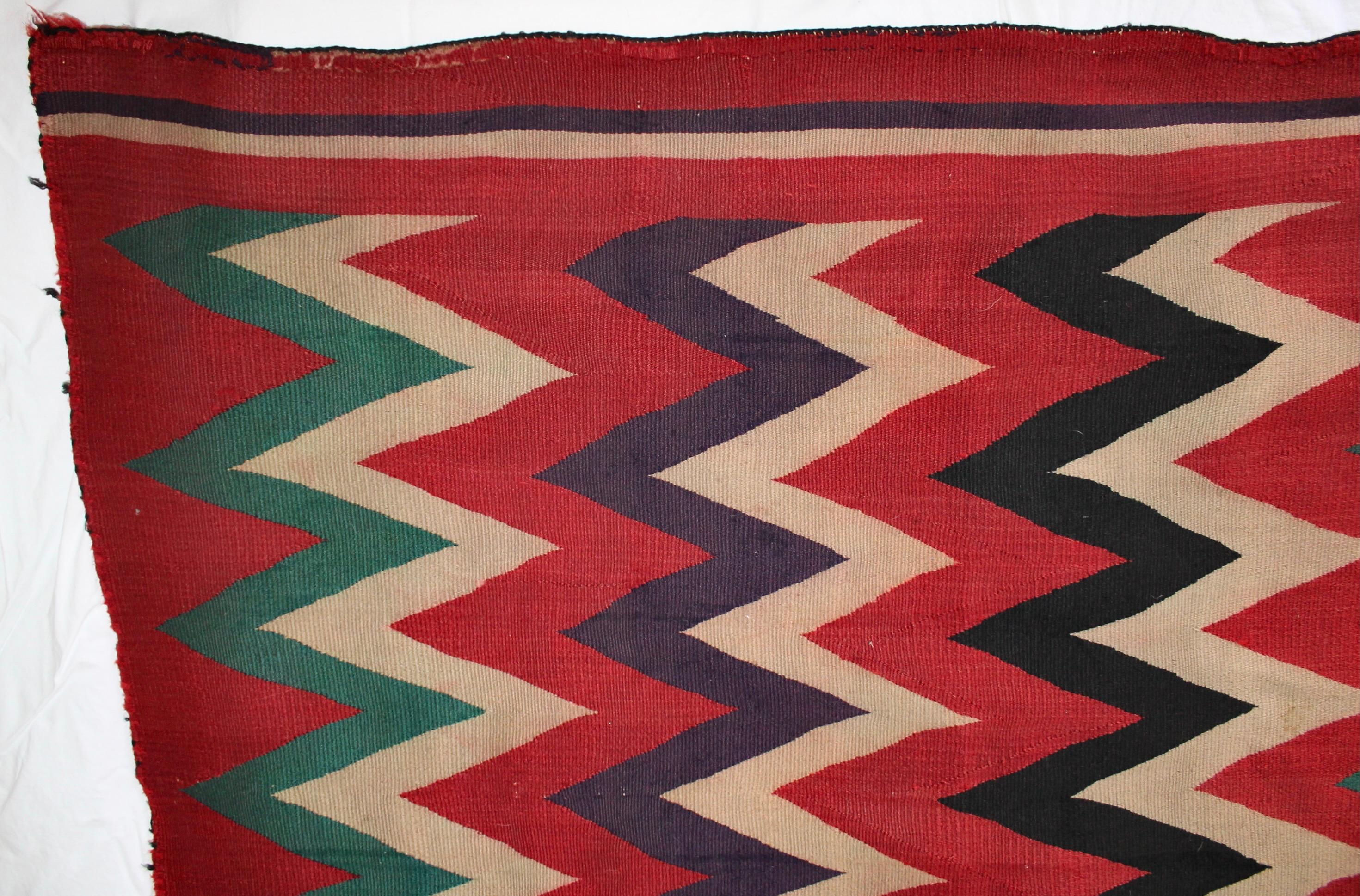Navajo Germantown ZigZag Blanket For Sale 10