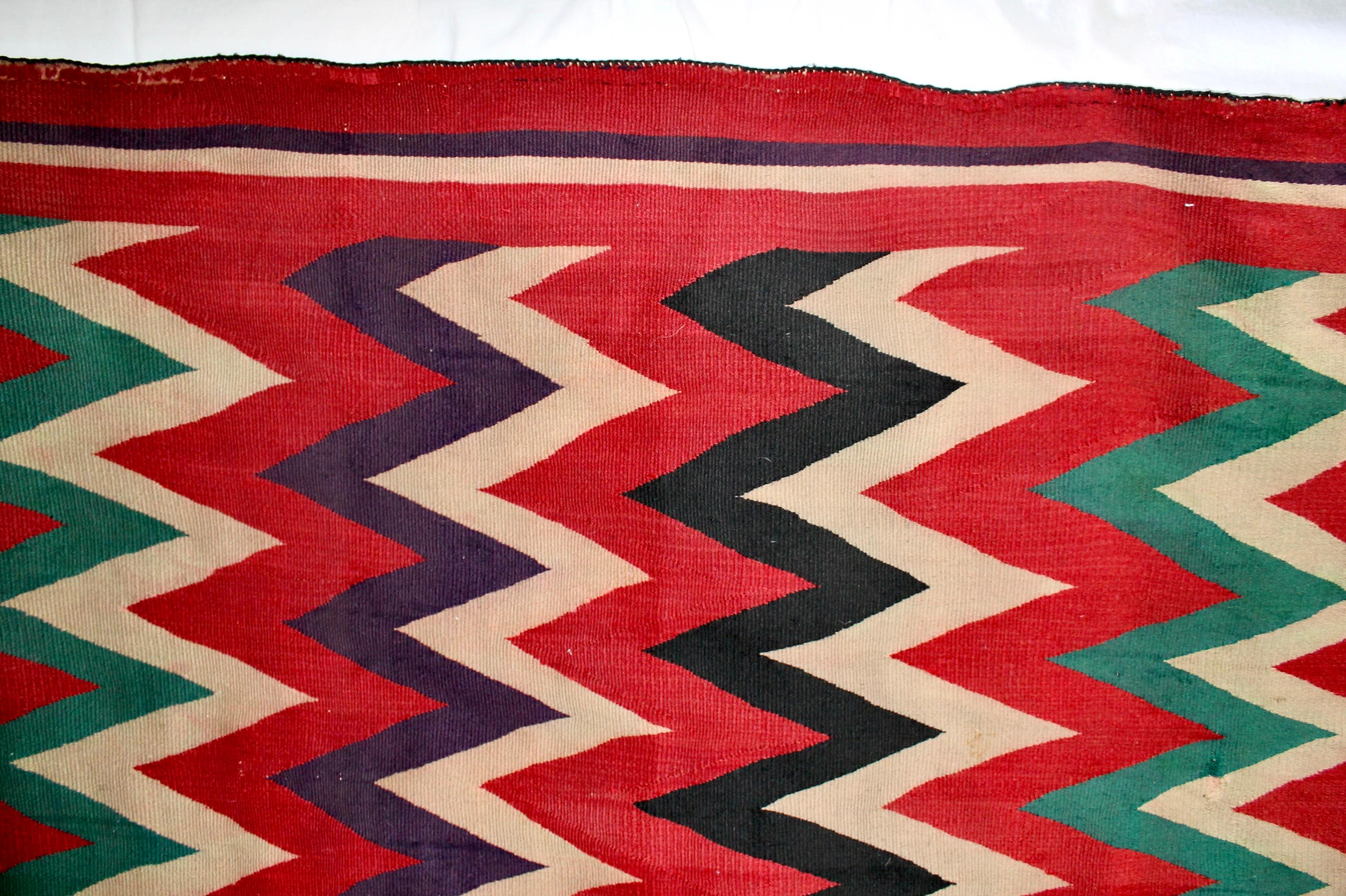 Navajo Germantown ZigZag Blanket For Sale 11