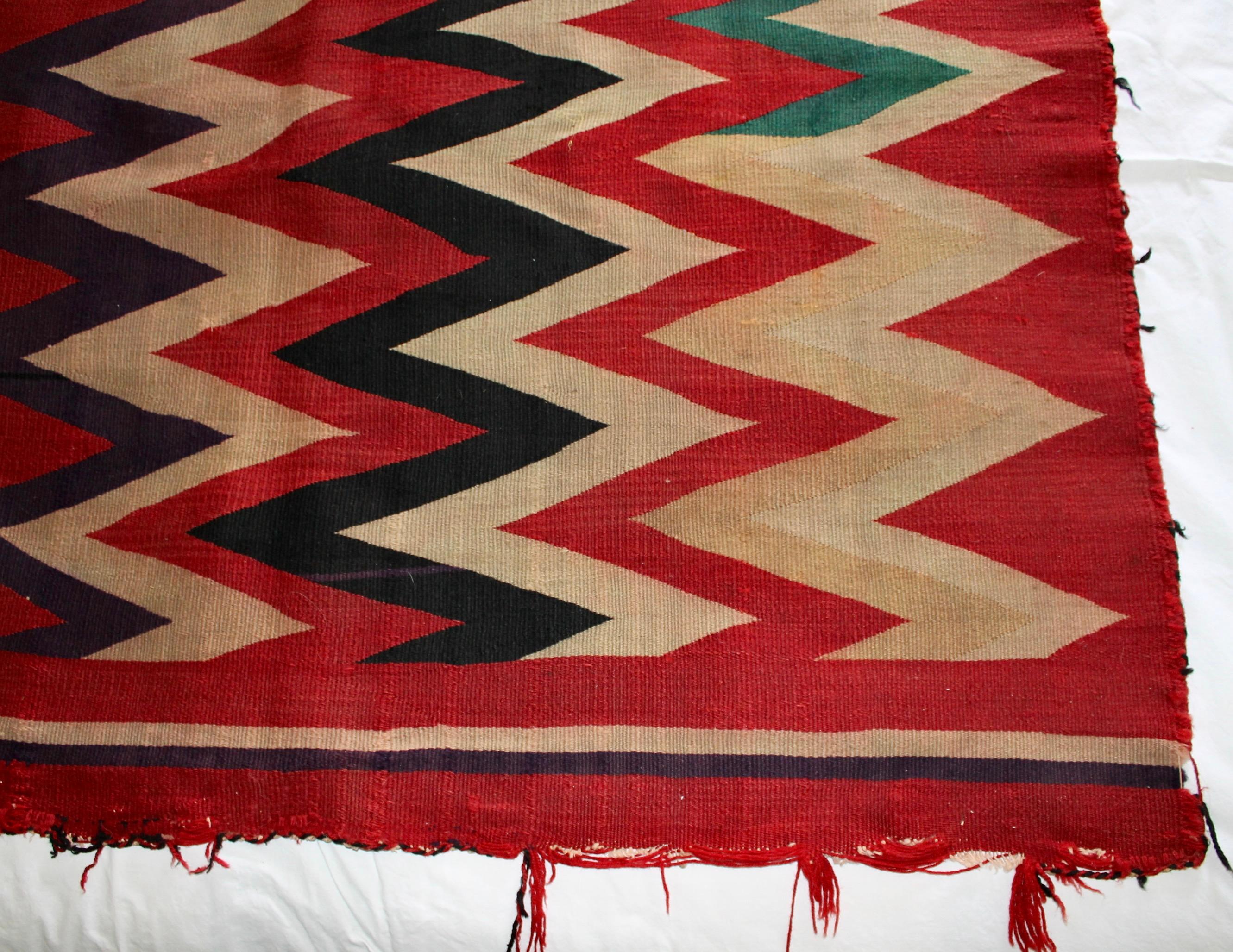 Navajo Germantown ZigZag Blanket For Sale 12
