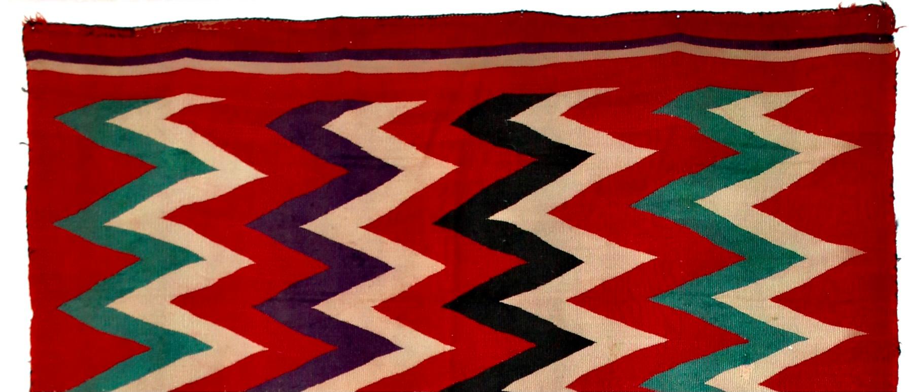 American Navajo Germantown ZigZag Blanket For Sale