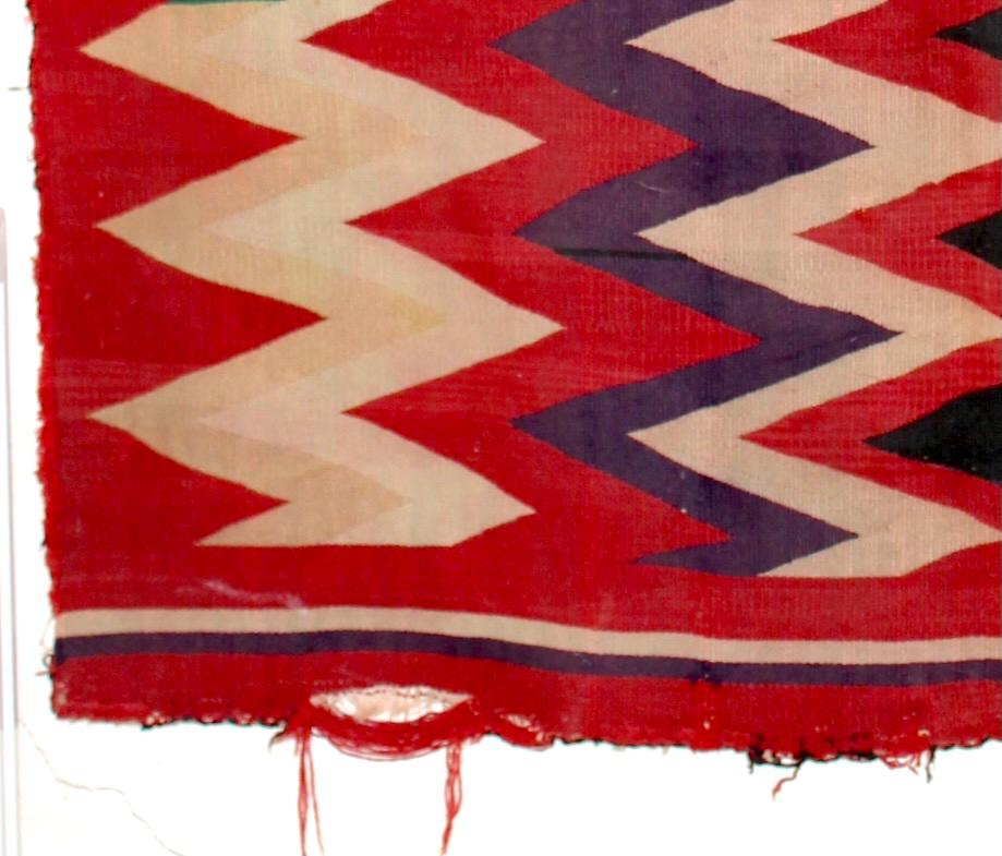 19th Century Navajo Germantown ZigZag Blanket For Sale