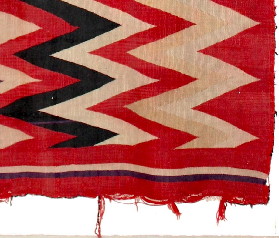Wool Navajo Germantown ZigZag Blanket For Sale