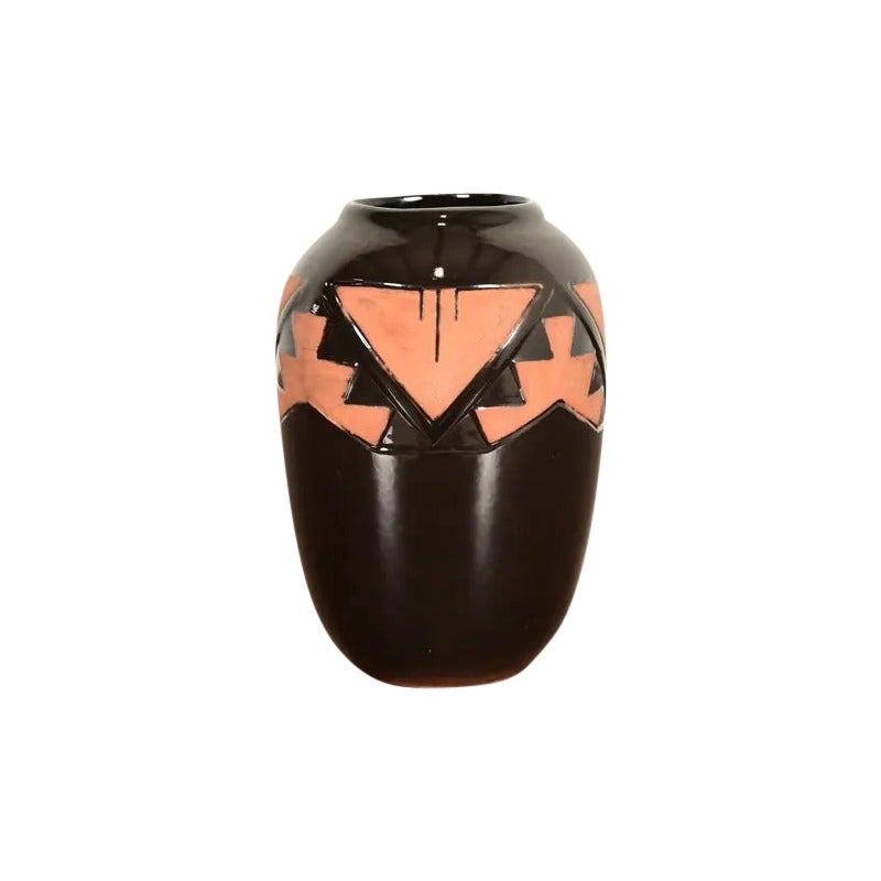 Navajo Glazed Ceramic Vase For Sale